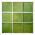 COMMOMY 10 Pcs 3D Square Green Peel and Stick Backsplash Tile