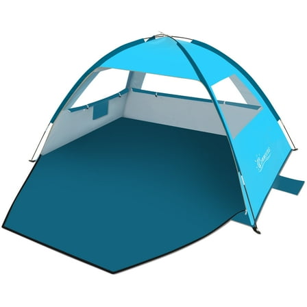 COMMOUDS Beach Tent, Sun Shelter for 3 Person, UPF 50+ Beach Sunshade Canopy, Portable, Easy Set-Up (Sky Blue)