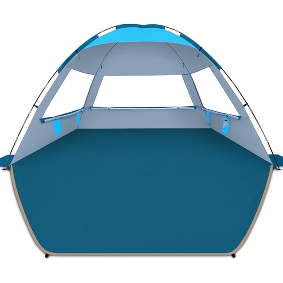 COMMOUDS Beach Tent, Sun Shelter for 8-10 Person, UPF 50+ Beach Sunshade Canopy, Portable, Easy Set-Up (Sky Blue)