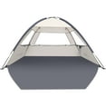 thumbnail image 1 of COMMOUDS Beach Tent for 1-3 People, UPF 50+ Sun Protection, Lightweight Portable Canopy Shade Tent, Easy Setup, Creamy Gray, 1 of 8
