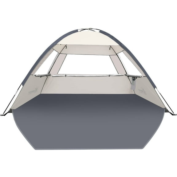 COMMOUDS Beach Tent for 1-3 People, UPF 50+ Sun Protection, Lightweight Portable Canopy Shade Tent, Easy Setup, Creamy Gray