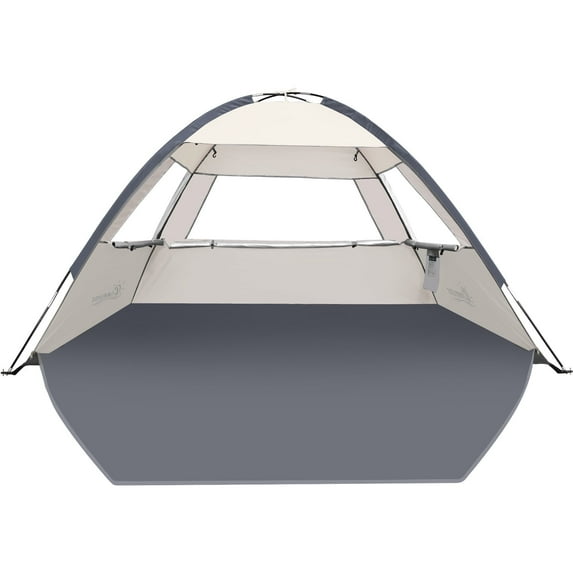 COMMOUDS Beach Tent for 1-3 People, UPF 50+ Sun Protection, Lightweight Portable Canopy Shade Tent, Easy Setup, Creamy Gray