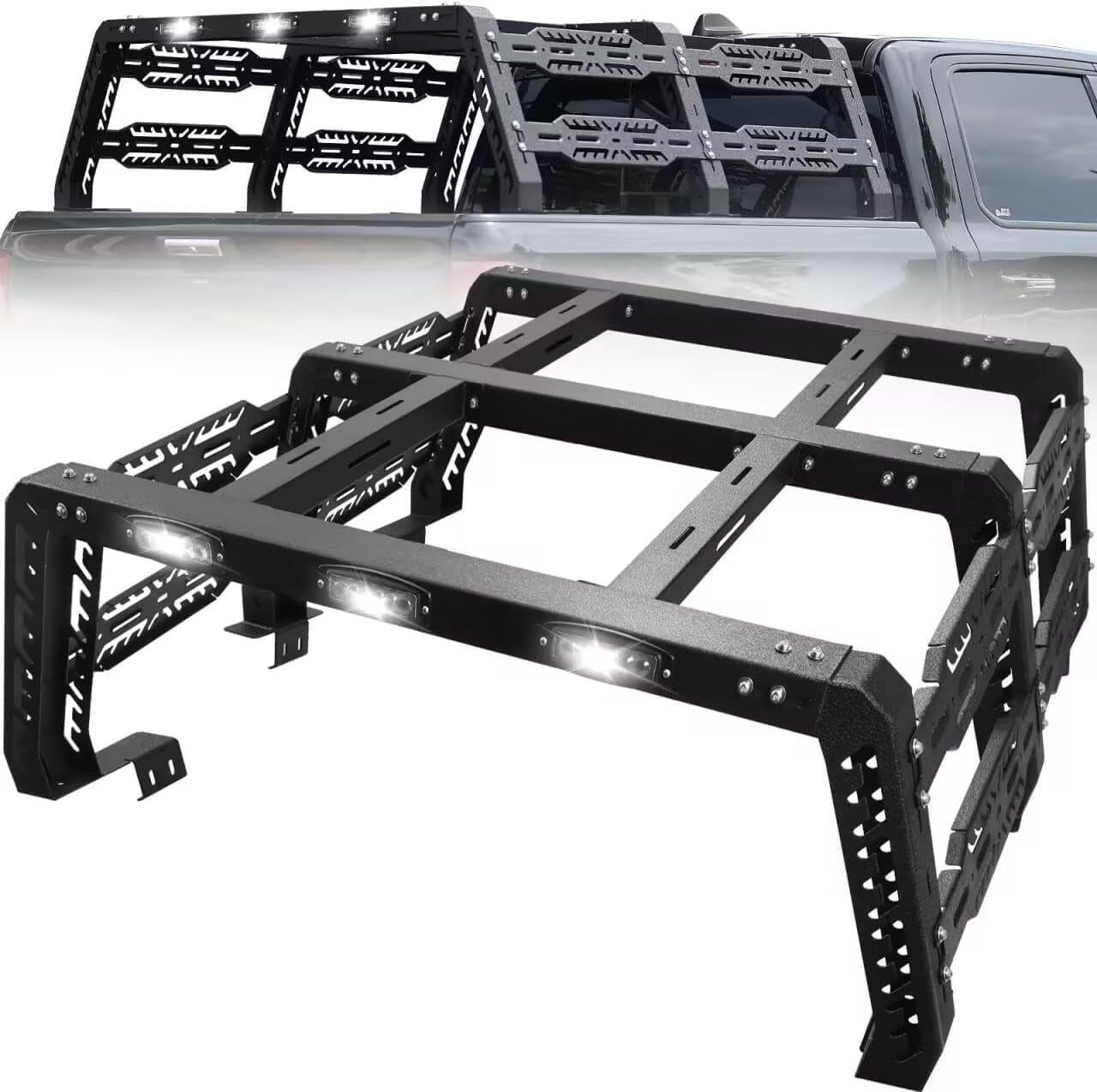 COMNOVA AUTOPART 23" Bed Rack Compatible with 09-25 Ford F150/ 09-25 Dodge Ram 1500/04-25 Nissan Titan Titan XD/14-25 Chevy Silverado , for Without Factory Bed Rails and Tonneau Bed Cover.