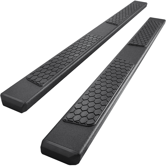 COMNOVA AUTOPART DH6 Running Boards for 2007-2018 Chevy Silverado/Gmc Sierra 1500 & 2007-2019 Silverado/Sierra 2500HD 3500HD Crew Cab(Incl. 2019 1500 LD/Limited), All Black Nerf Bars Side Steps.