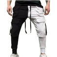 thumbnail image 1 of COMOREBI Mens Cargo Pants Splice Sports Multi-pocket Washed Straight Barrel Outdoor Casual Pants Black XXL, 1 of 3