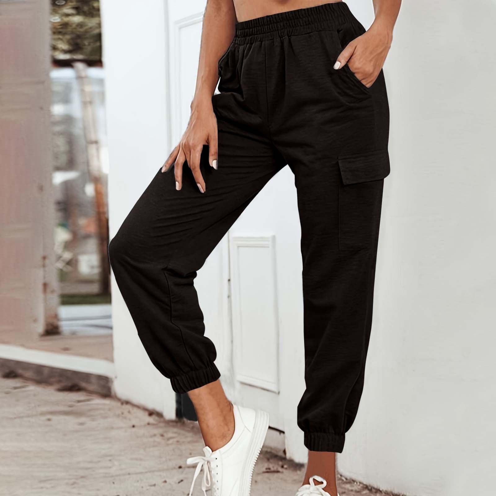 M&Co Petites Women's Wide Leg Cord Pants | Black Stretch Cotton | 27.6" Inseam | Winter Essential