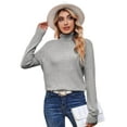 thumbnail image 1 of COMOSOFFER Gray Turtleneck Lightweight Sweaters for Women Soft Sweaters Womens Turtleneck Long Sleeve Pullover Knit Sweater Tops, 1 of 7