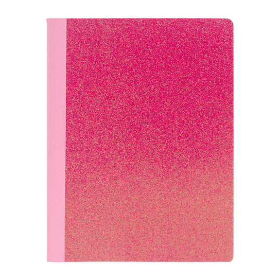 Ecokind Pink Mess-Proof Glitter Composition Book, Wide Rule, 80 Sheets