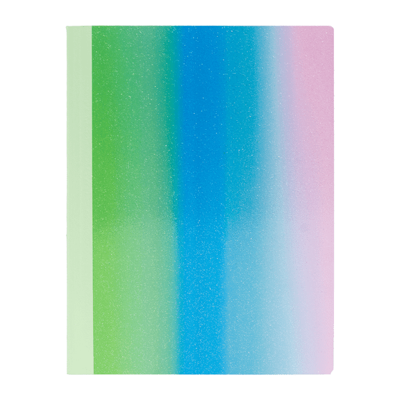 Ecokind Mess-Proof Glitter Composition Book, 80 Sheets, Wide Ruled, Blue Green Ombre