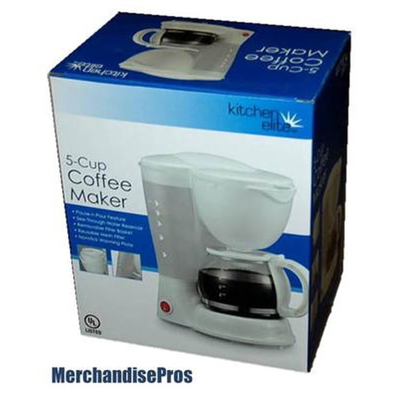 COMPACT KITCHEN ELITE 5-CUP COFFEEMAKER COFFEE MAKER BREWER WHITE NEW!