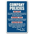 thumbnail image 1 of COMPANY POLICIES Decal employment work rules job employee vacation | Indoor/Outdoor | 9" Tall, 1 of 4