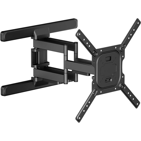 COMPAQ Full-Motion TV Wall Mount - Universal Wall Mount TV Bracket for 32-75 Inch Flat or Curved TVs up to 99lbs - With Cover and Wire Management - Stylish, Slim, Strength Tested
