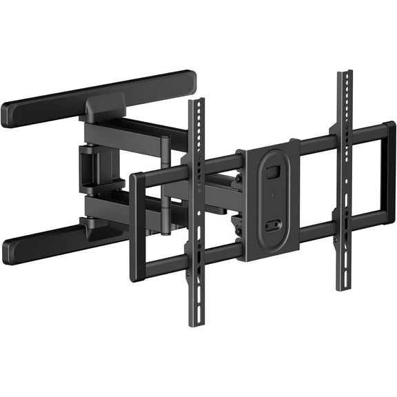 COMPAQ Full-Motion TV Wall Mount - Universal Wall Mount TV Bracket for 32-80 Inch Flat or Curved TVs up to 132lbs - With Cover and Wire Management - Stylish, Slim, Strength Tested