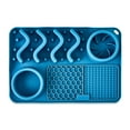 thumbnail image 1 of Vibrant Life Silicone Slow Feeder Compartment Pet Mat, Blue, 12" x 8", 1 of 5
