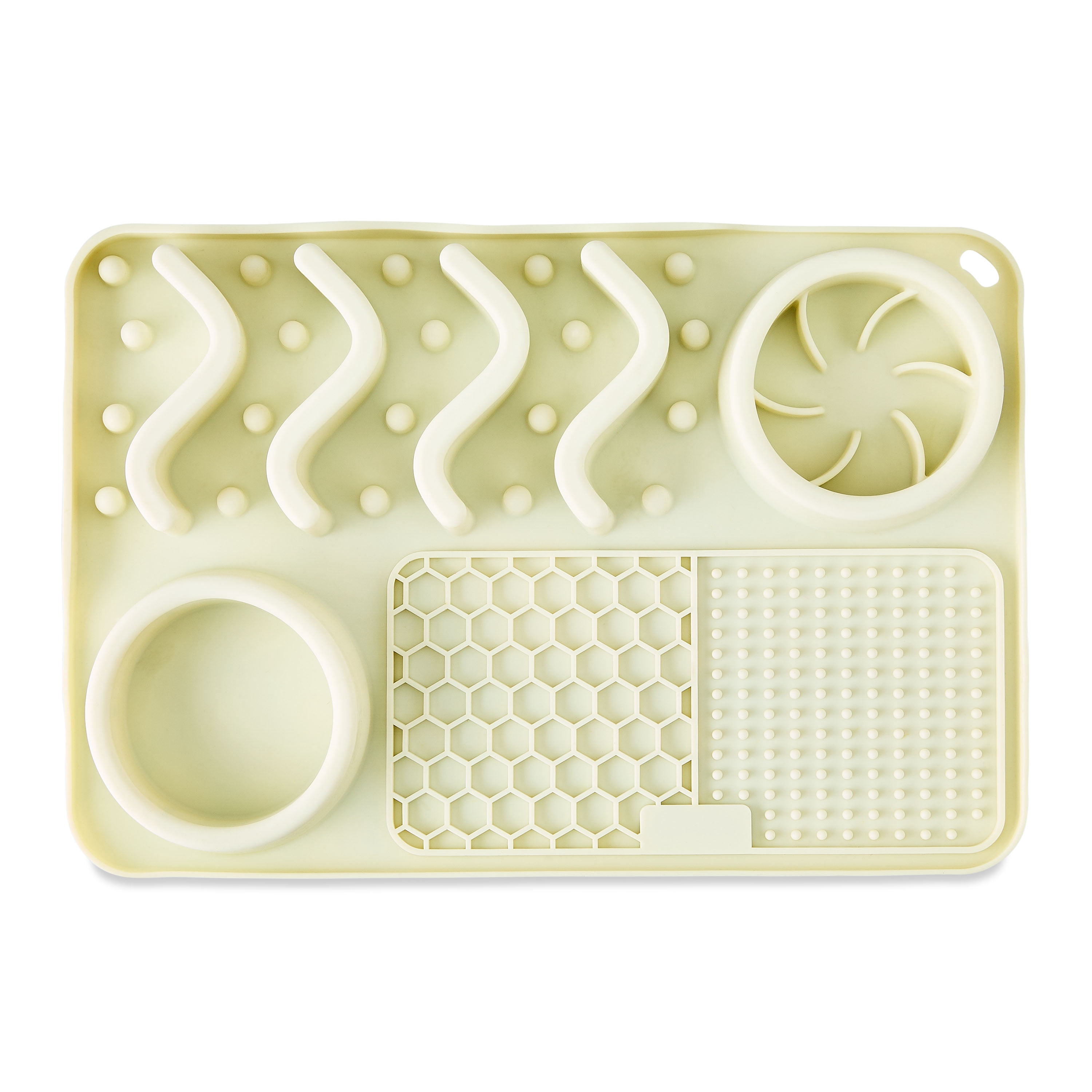 Vibrant Life Silicone Slow Feeder Compartment Pet Mat, Beige, 12" x 8"