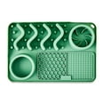 thumbnail image 1 of Vibrant Life Silicone Slow Feeder Compartment Pet Mat, Sage Green, 12" x 8", 1 of 5
