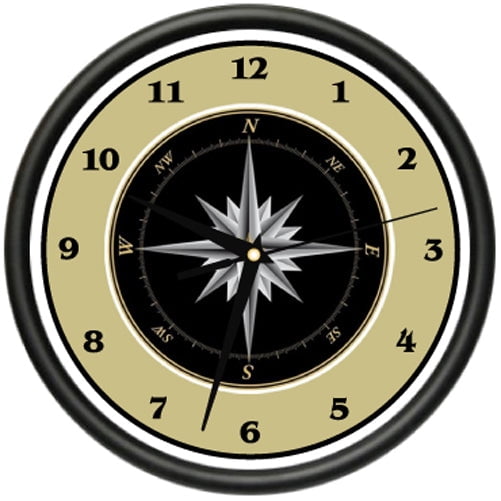 COMPASS Wall Clock navigation north south east west direction gag gift