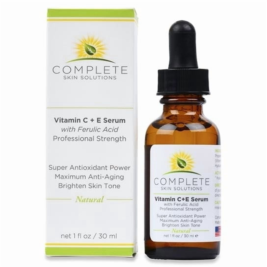 COMPLETE Skin Solutions Vitamin C + E Serum With Ferulic and Hyaluronic Acid (1 oz)