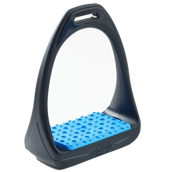 4-3/4" Compositi Reflex 3D Swivel Action Wide Track Horse Stirrups Light Blue