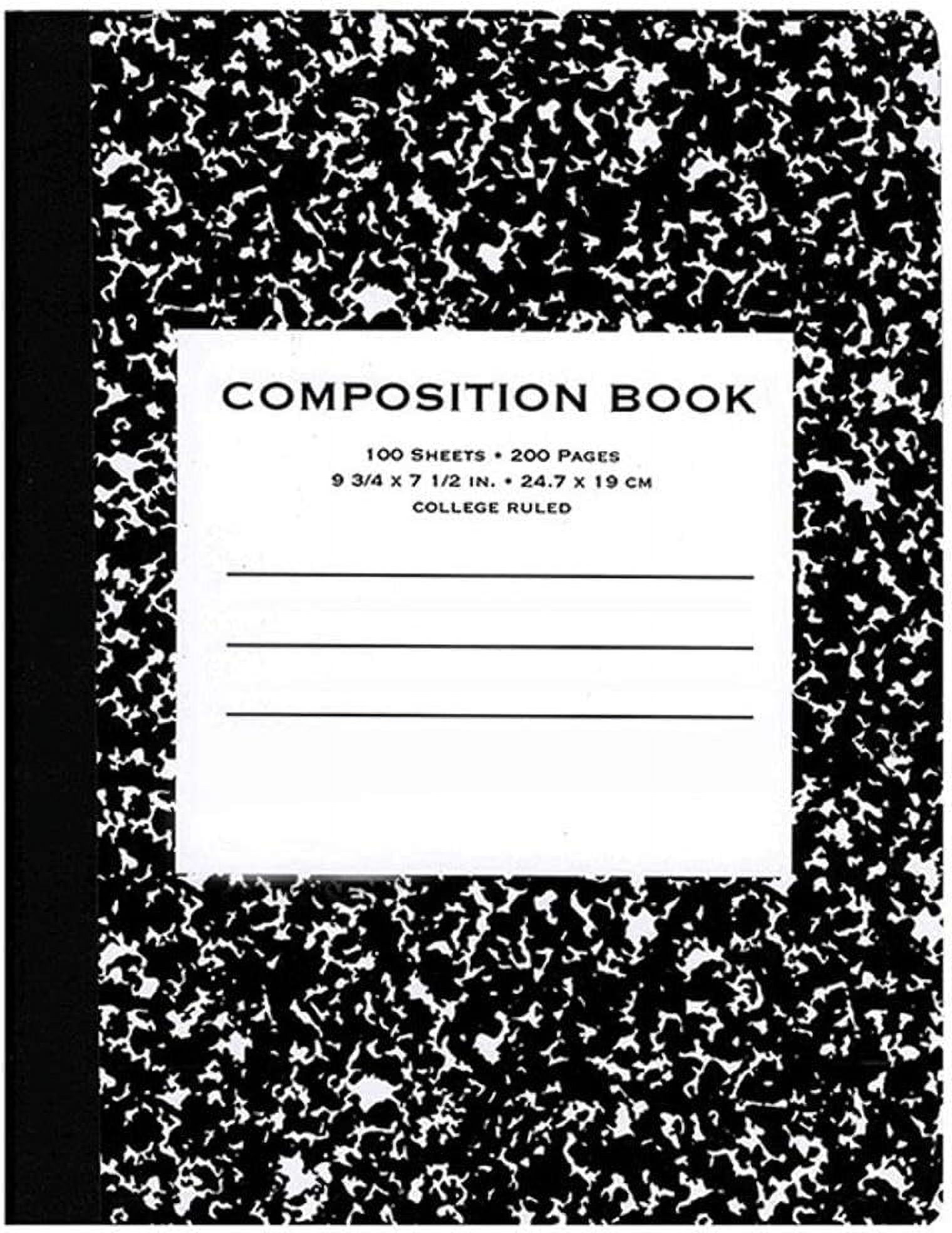 COMPOSITION BOOK C/R Black Marble 100 Count (200 Pages) (24 Books