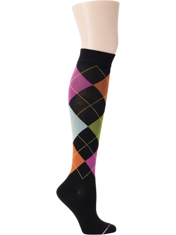 COMPRESSION BLACK ARGYLE SOCKS