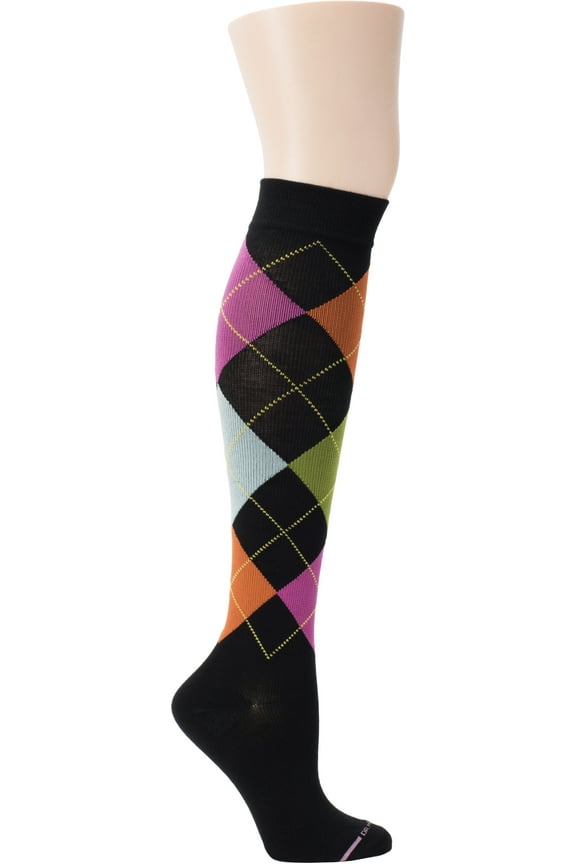 COMPRESSION BLACK ARGYLE SOCKS