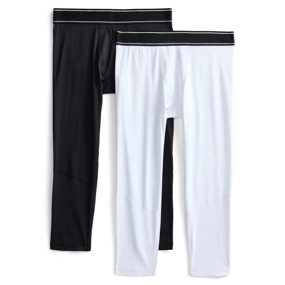 Athletic Works Boys Compression Leggings, 2-Pack, Sizes 4-18