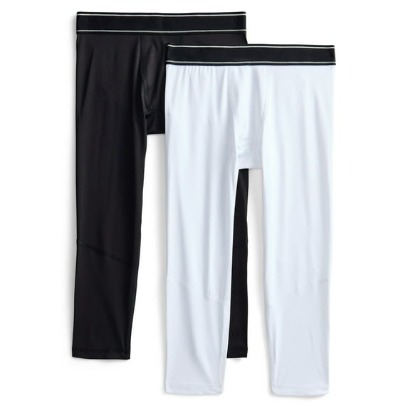 Athletic Works Boys Compression Leggings, 2-Pack, Sizes 4-18