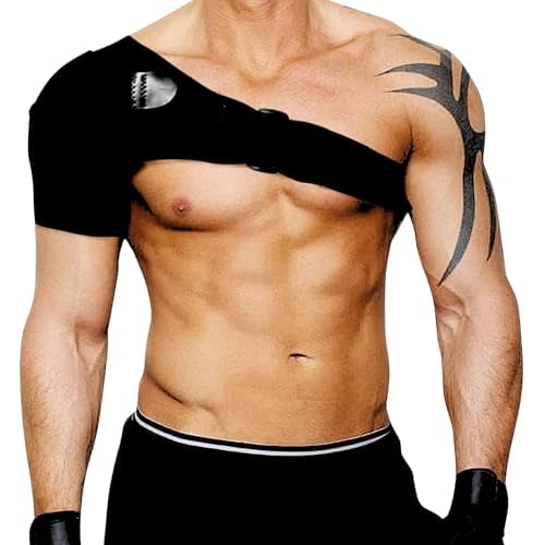 COMPRESSION SHOULDER BRACE ROTATOR CUFF PAIN RELIEF SUPPORT ADJUSTABLE BELT ARM SLEEVE SPRAINS FOR WOMEN AND MEN ICE PACK PLUS MUSCLE RECOVERY TENDINITIS PAIN RELIEF