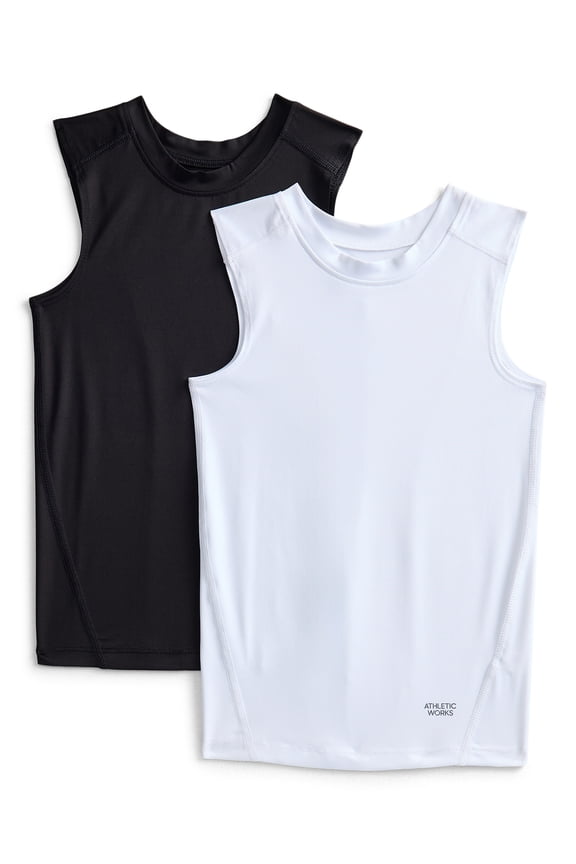 Boys Compression Tank Tops, 2-Pack, Sizes 4-18