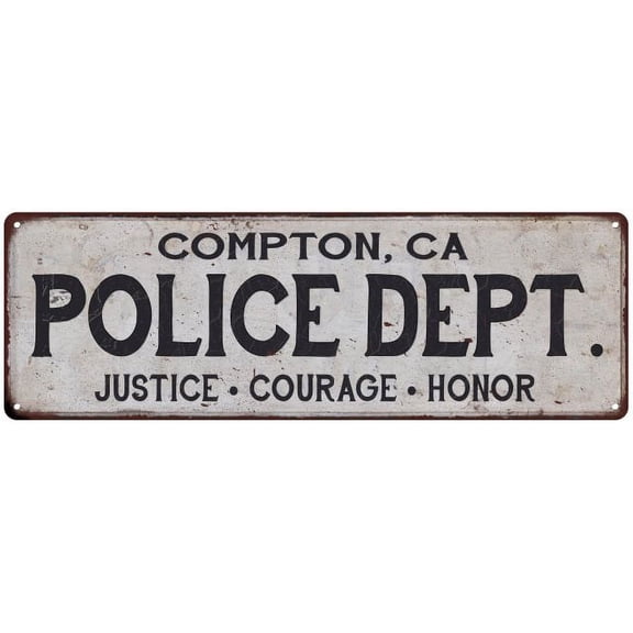 COMPTON, CA POLICE DEPT. Home Decor Metal Sign Gift 8x24 108240012297