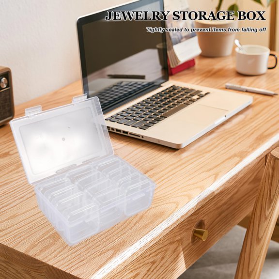COMPUKAS 1 Large Box Craft Storage Containers Transparent Plastic Dust-proof Storage for Jewelry Makers