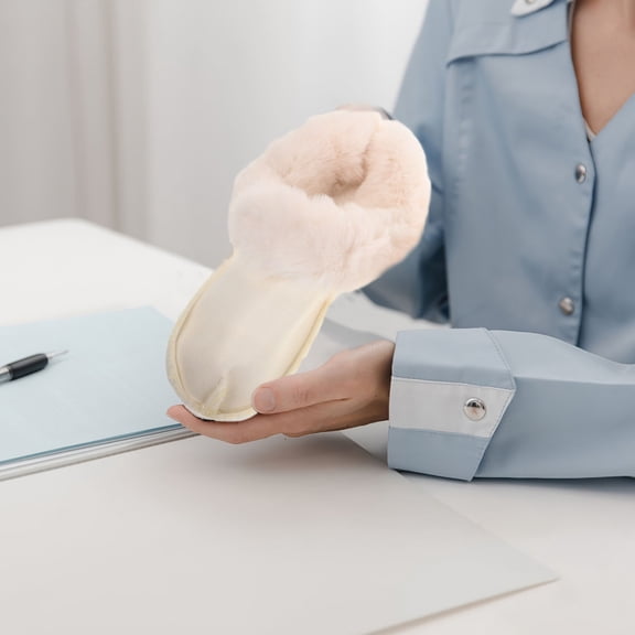 COMPUKAS 1 Pair Of Foot Warmer Insoles White Cotton Shoe Liners Insulation For Winter Outdoor Activities