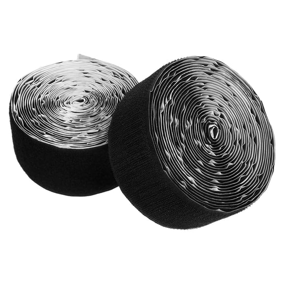 COMPUKAS Self Adhesive Hook and Loop Fastener Tape Black Dual Sided Bonding for Equipment and Signage