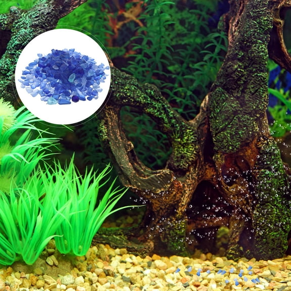 COMPUKAS 1 Set (0.5Kg) Blue Glass Sand Fish Tank Gravels for Aquarium Decoration