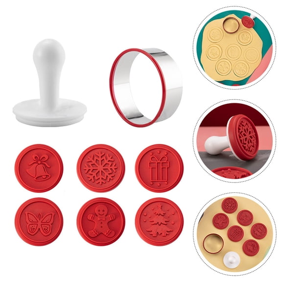 COMPUKAS Christmas Cookie Cutter Set Silicone Holiday Baking Mold with Various Festive Patterns