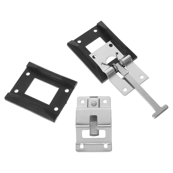 COMPUKAS Black Metal Door Hook Lock Set Silent Snap for High-Speed Travel Trailers and RVs
