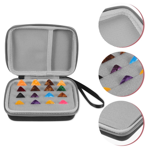 COMPUKAS Guitar Pick Storage Case with EVA Material for Electric Guitar Travel - Portable Carrying Pouch Set