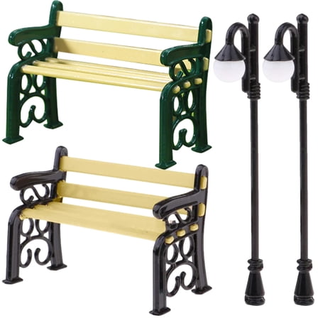 COMPUKAS 1 Set Mini House Accessories Miniature Bench Decor for Home Decoration Christmas Landscape Enhancement