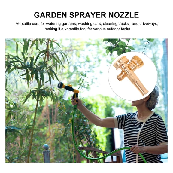 COMPUKAS Garden Hose Nozzle Golden 3/4 Inch Stream Spray Aluminum Alloy