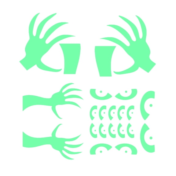 COMPUKAS 10 Pairs  Wall Decals Removable Luminous Hands Shape PVC Material Home Decor