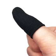 COMPUKAS 10 Pcs Gaming Sweat Proof Finger Covers Finger Sleeve Black Nylon Touch Screen