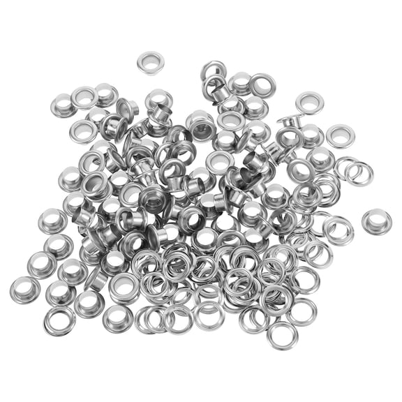 COMPUKAS 100 Sets Eyelets For Clothing Accessories Silver Iron Durable Shoelace Fastening