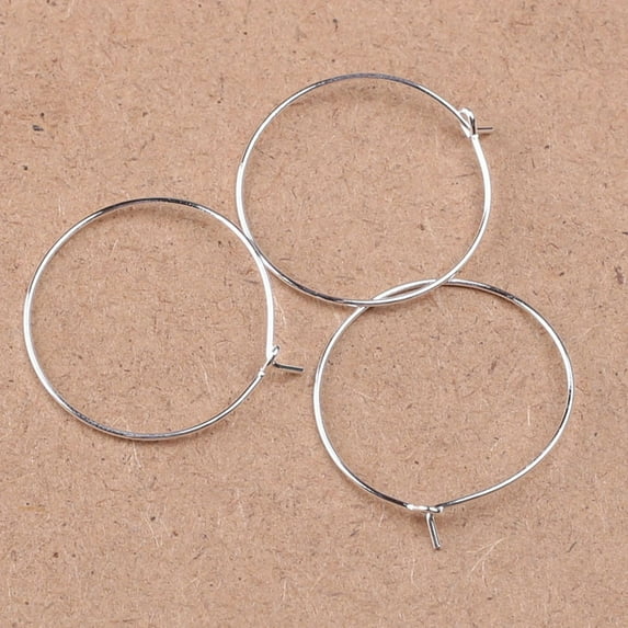 COMPUKAS 100Pcs Plated 30x25mm Glass Circle Hoop Findings for Wedding Party Jewelry Making