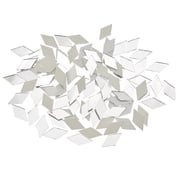 COMPUKAS 100Pcs 3D Acrylic Mirror Stickers Plated Silver for Bedroom Wall Decoration