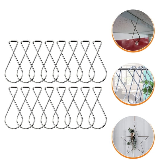 COMPUKAS 100 Pcs Drop Ceiling Hooks, Metal T-Bar Clip Hangers for Suspended Ceiling Grid, Home Office Use, Plated