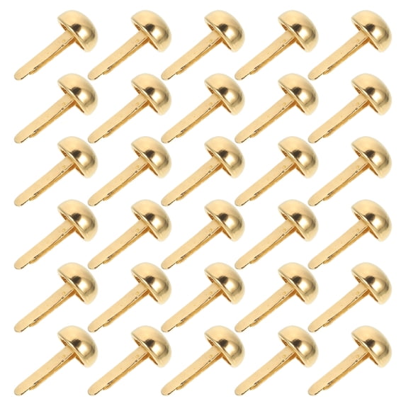 COMPUKAS 100Pcs Golden Alloy Paper Fastener Brads for Document Organization Crafts