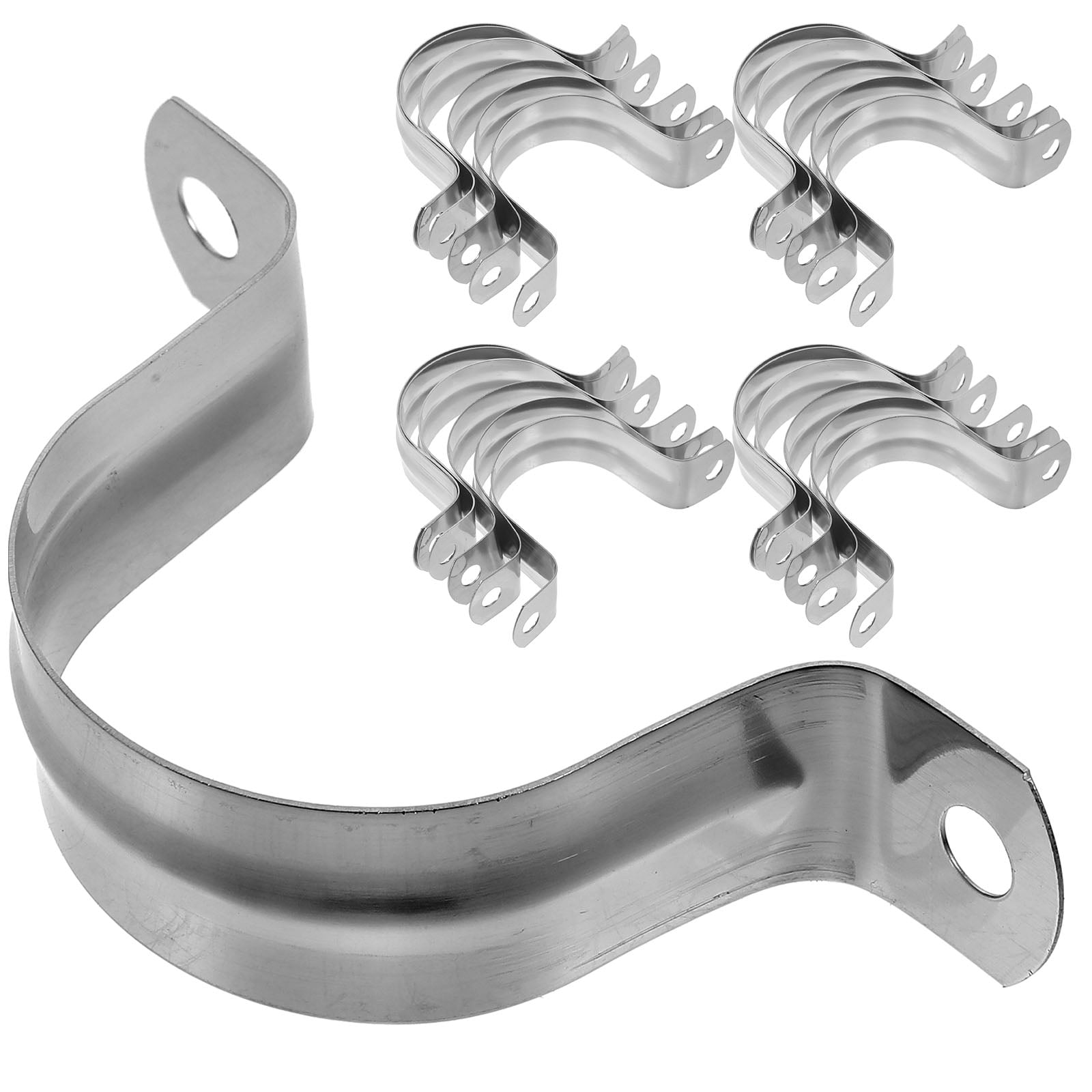 COMPUKAS 100Pcs Stainless Steel U Clamp Metal Tube Clamps Heavy Duty for Wire Cable Installation