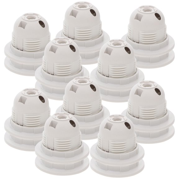 COMPUKAS 10PCS Waterproof Light Socket Replacement for Home Use White Durable Lamp Holder with Easy Bulb Replacement