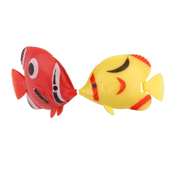 COMPUKAS 10Pcs Artificial Floating Fish for Fish Tank Durable Plastic with Realistic Detail